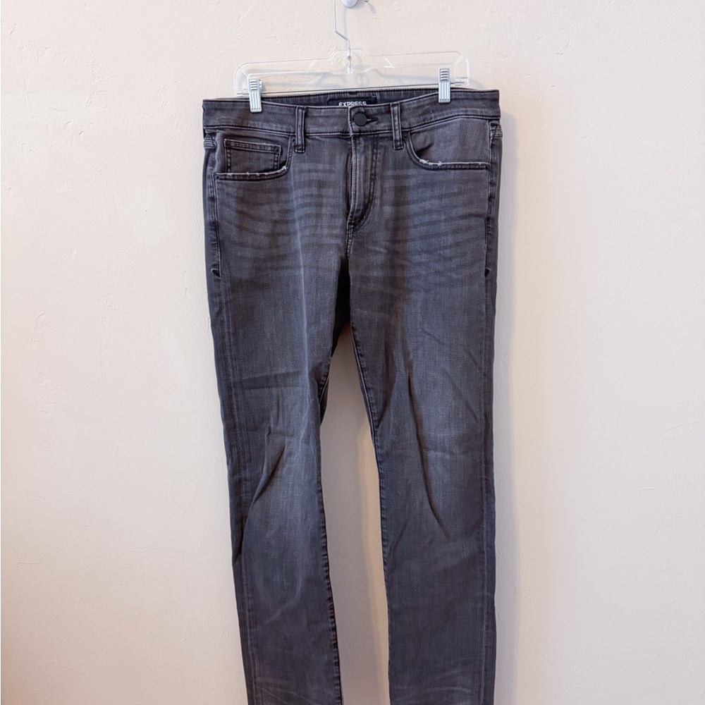 Express Men's Gray Stretch Slim Jeans